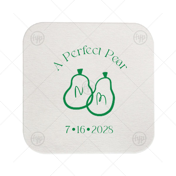 A Perfect Pear Coaster Square Coaster (Foil)