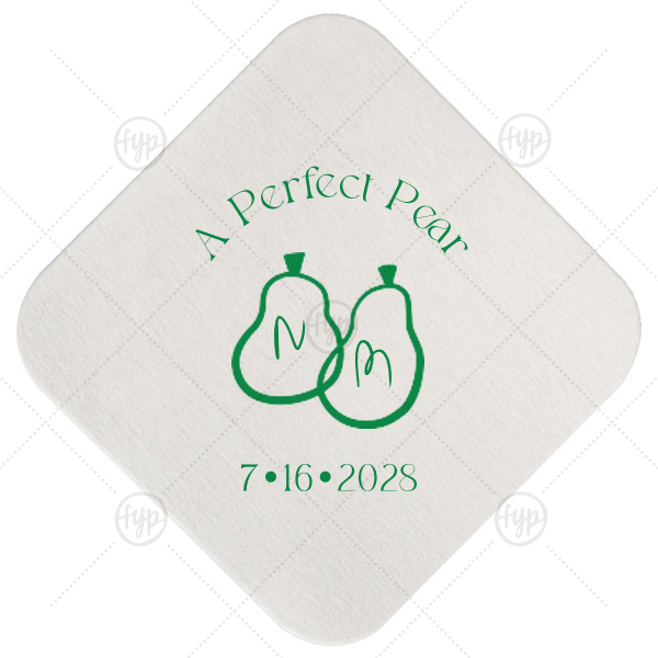 A Perfect Pear Coaster Square Coaster (Foil)