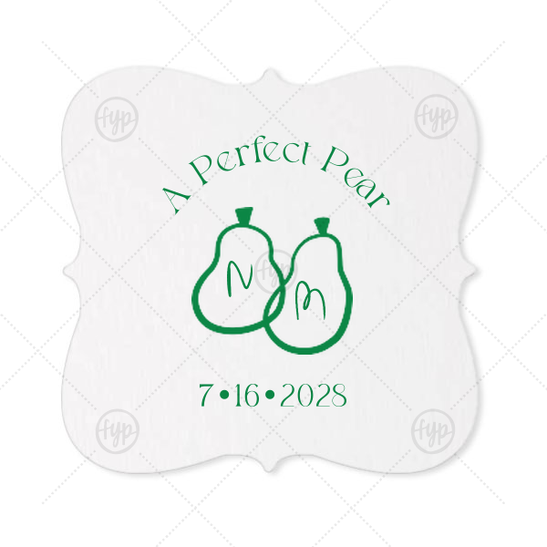 A Perfect Pear Coaster Fancy Coaster (Foil)