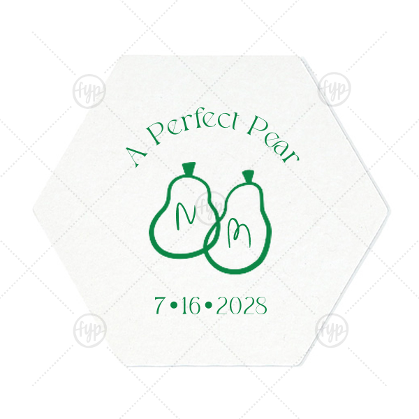 A Perfect Pear Coaster Hexagon Coaster (Foil)