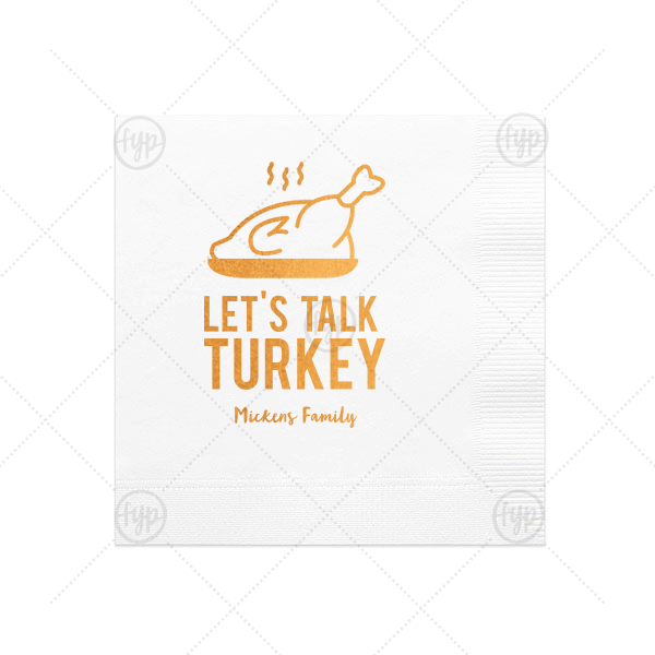 Let's Talk Turkey Napkin Cocktail Napkin (Foil)