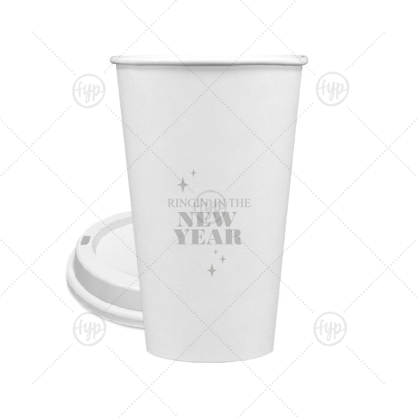 Ringin' In The New Year Cup 16-oz. Single Wall Paper Hot Cup (Ink)
