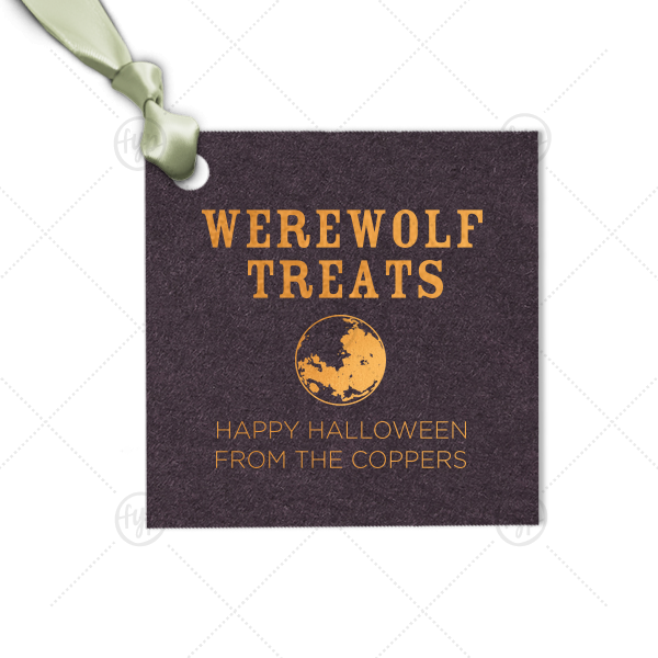 Werewolf Treats Halloween Gift Tag Square Gift Tag (Foil)