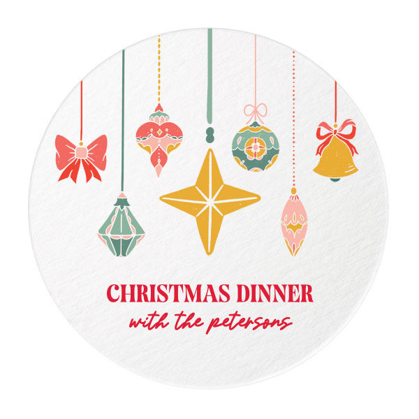 Christmas Dinner Coaster Round Coaster (Photo)