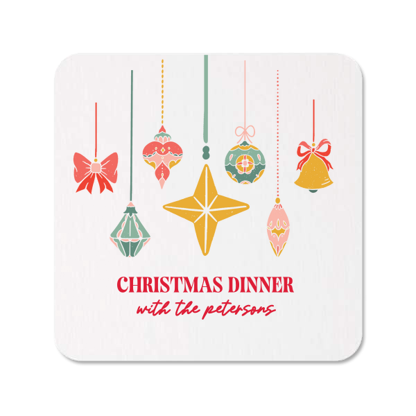 Christmas Dinner Coaster Square Coaster (Photo)