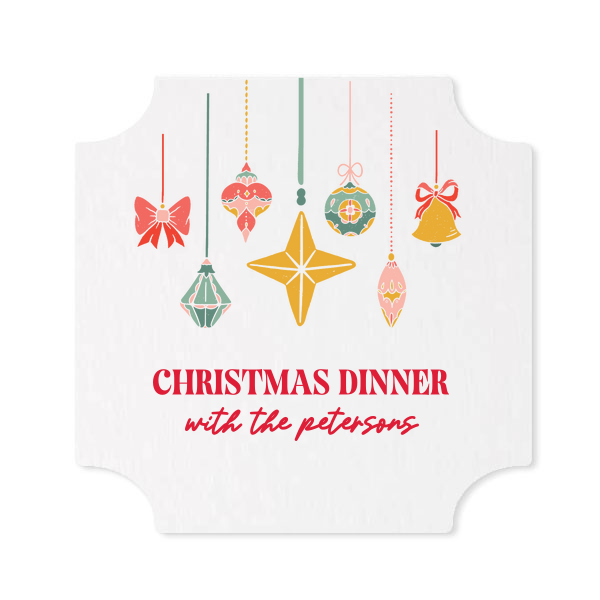 Christmas Dinner Coaster Modern Coaster (Photo)