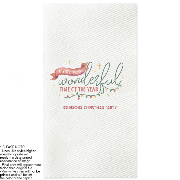 Wonderful Time Of Year Napkin Paper Guest Towel (Photo)