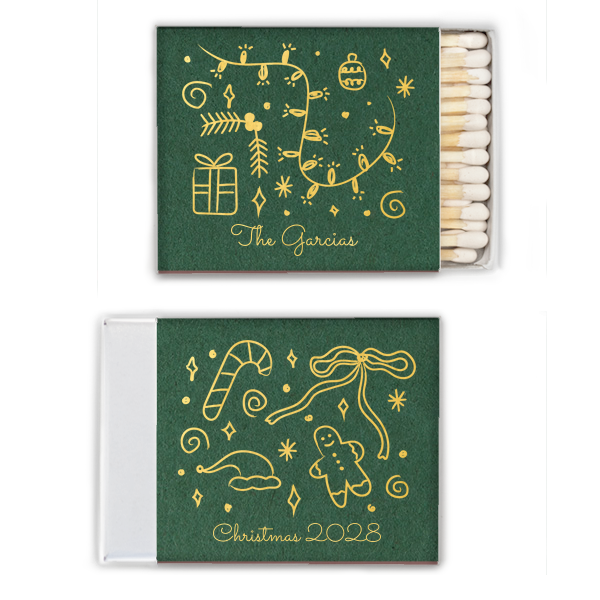 Christmas illustrations Matchbox Square Matchbox (Foil)