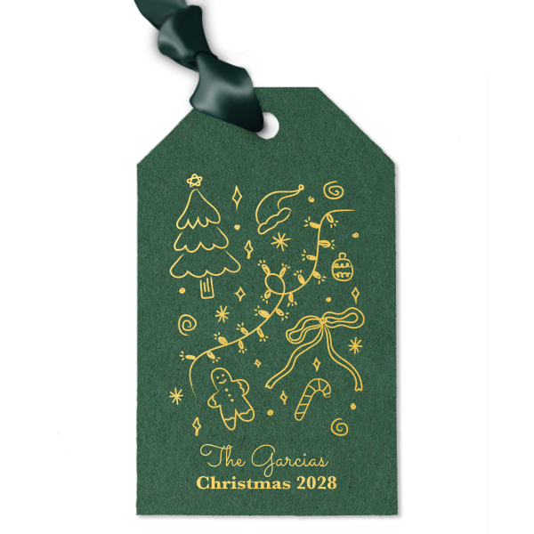 Christmas Illustrations Gift Tag Luggage Gift Tag (Foil)