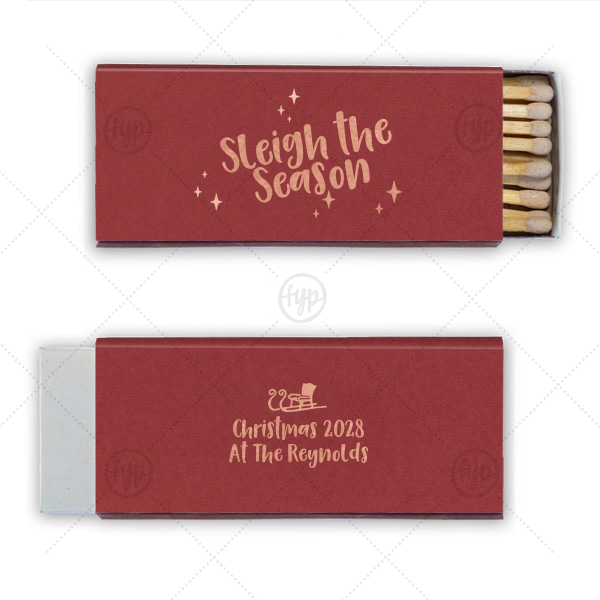 Sleigh The Season Matchbook Candle Matchbox (Foil)