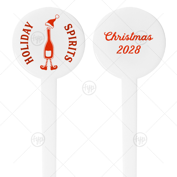 Holiday Spirits Stir Stick Round Plastic Stir Stick (Foil)