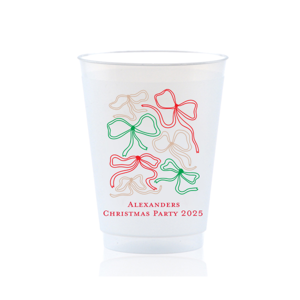 Colorful Bows Christmas Cup 16-oz. Frosted Cup (Photo)