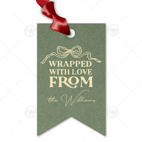 Wrapped With Love Gift Tag Double Point Gift Tag (Foil)