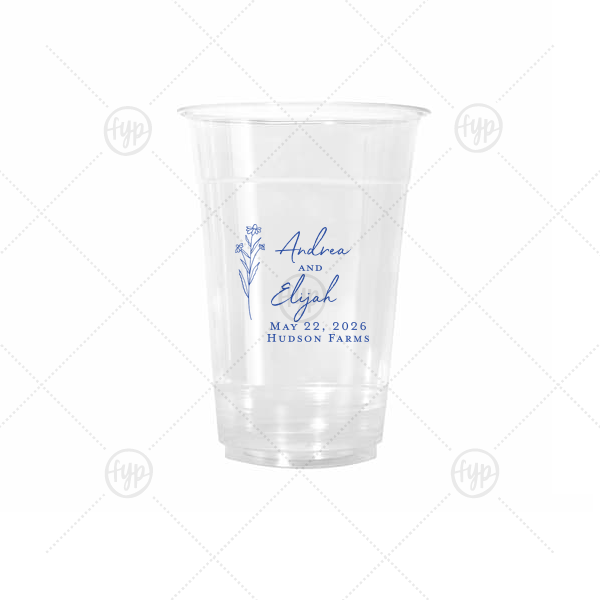 Wildflower Couple Names Wedding Cup 16-oz. Cold Cup (Ink)