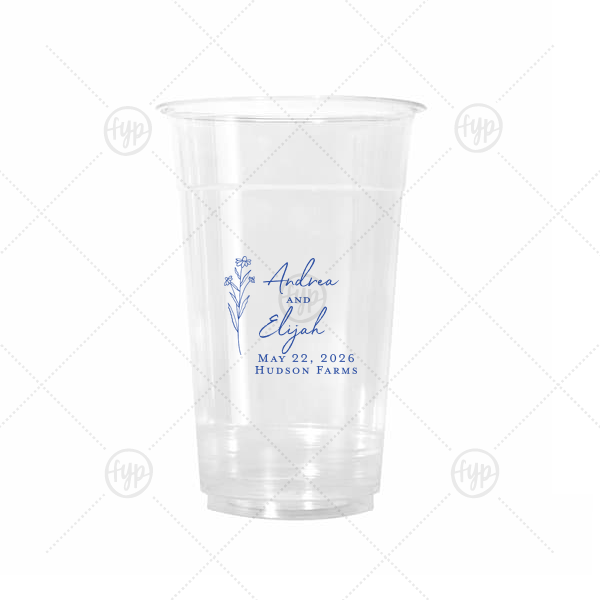 Wildflower Couple Names Wedding Cup 20-oz. Cold Cup (Ink)