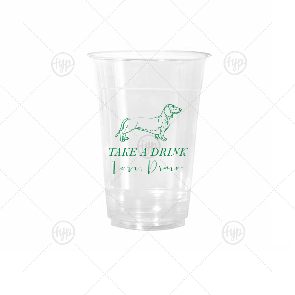 Take A Drink Dachshund Cup 16-oz. Cold Cup (Ink)