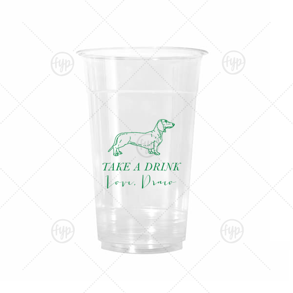 Take A Drink Dachshund Cup 20-oz. Cold Cup (Ink)