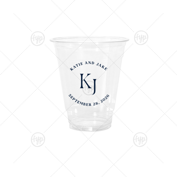 Nuptial Arch Initials Cup 12-oz. Cold Cup (Ink)