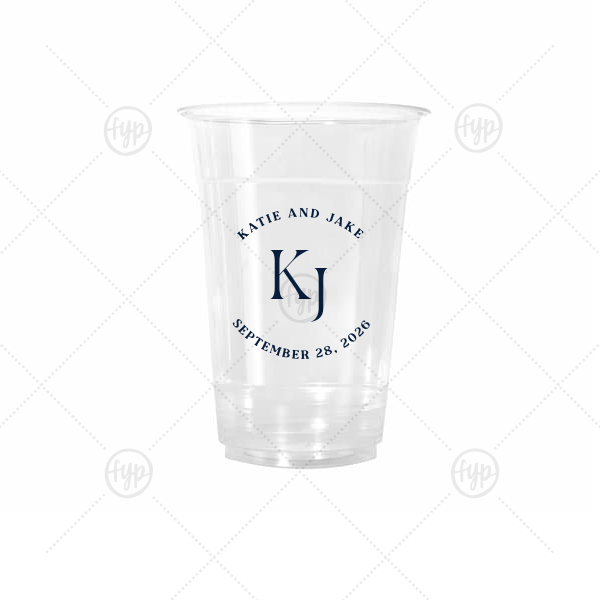 Nuptial Arch Initials Cup 16-oz. Cold Cup (Ink)