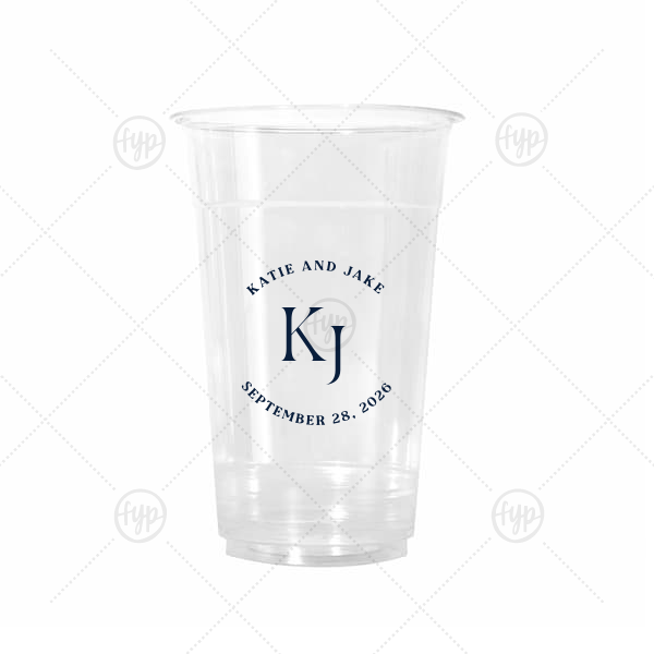 Nuptial Arch Initials Cup 20-oz. Cold Cup (Ink)