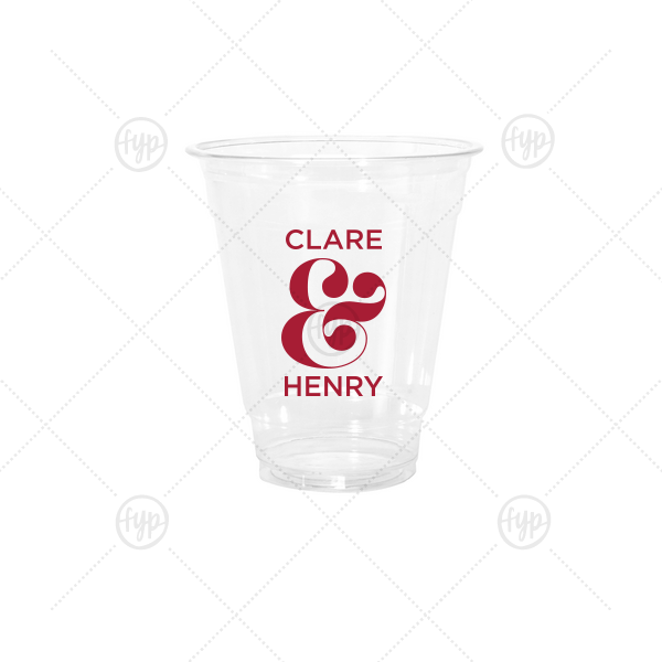 Bold Ampersand Names Wedding Cup 12-oz. Cold Cup (Ink)