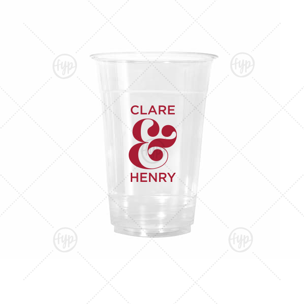 Bold Ampersand Names Wedding Cup 16-oz. Cold Cup (Ink)