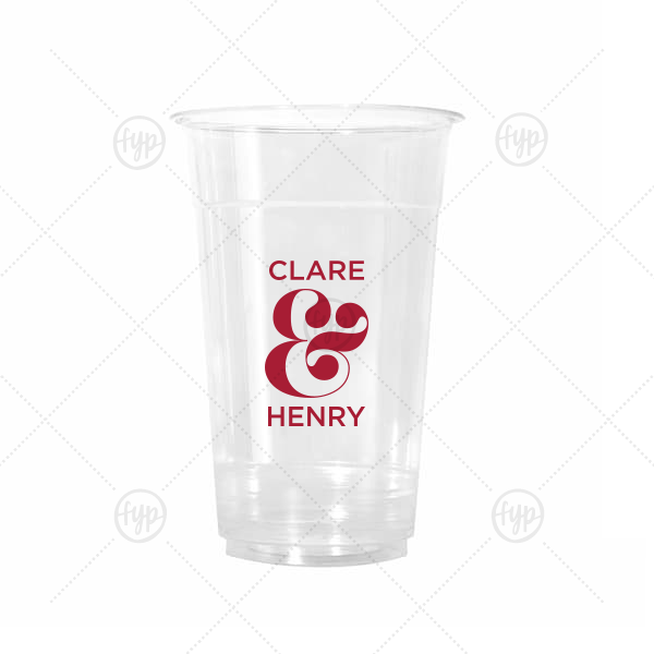 Bold Ampersand Names Wedding Cup 20-oz. Cold Cup (Ink)