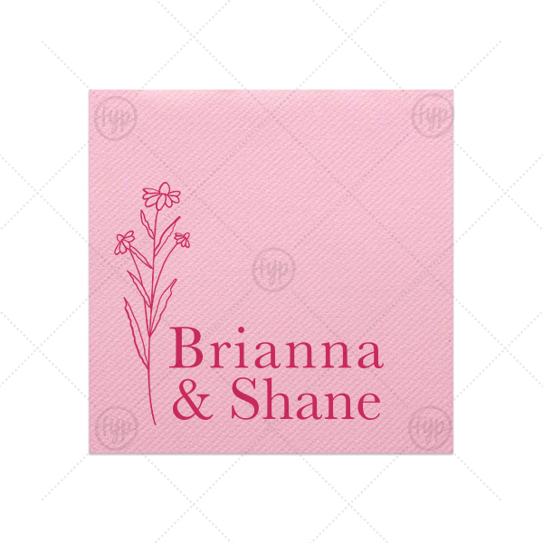 Daisy Flower Wedding Napkin Cocktail Napkin (Foil)