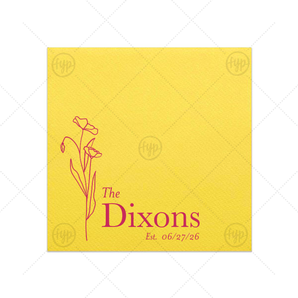 Petunia Flower Wedding Napkin Dinner Napkin (Foil)