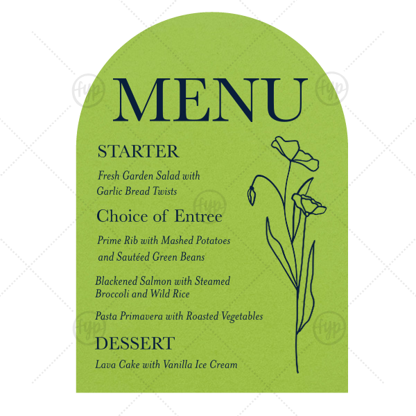 À La Carte Flower Arch Menu Menu (5 x 7) (Foil)
