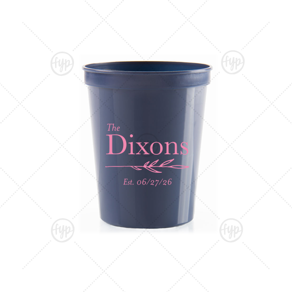 Family Name Flora Wedding Cup 16-oz. Stadium Cup (Ink)