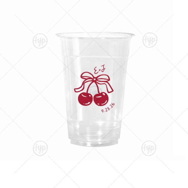 Cherry Bow Initials Cup 16-oz. Cold Cup (Ink)