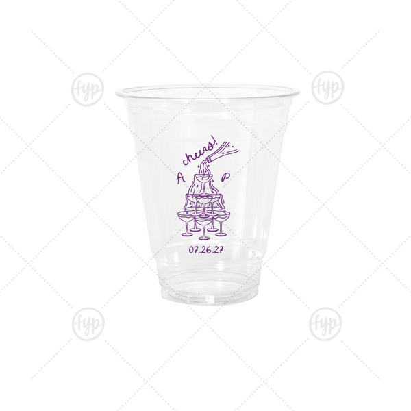 Champagne Tower Initials Cup 12-oz. Cold Cup (Ink)