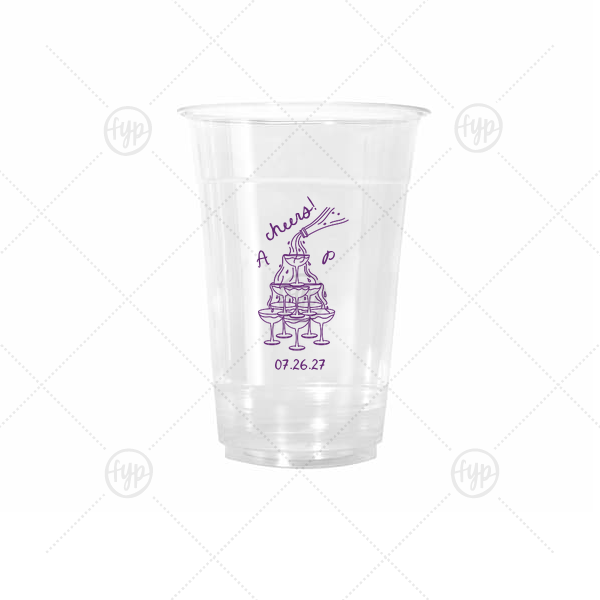 Champagne Tower Initials Cup 16-oz. Cold Cup (Ink)