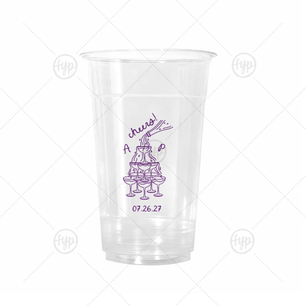 Champagne Tower Initials Cup 20-oz. Cold Cup (Ink)