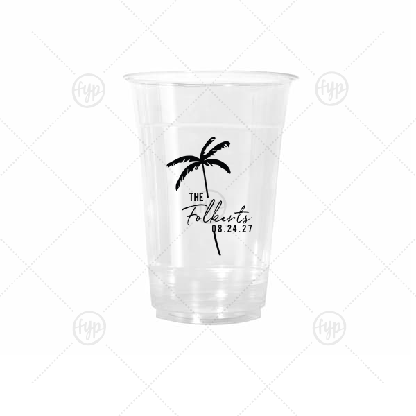 Palm Tree Family Name Cup 16-oz. Cold Cup (Ink)