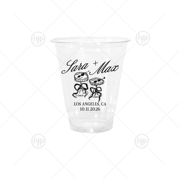 Wedding Glass & Bow Cup 12-oz. Cold Cup (Ink)
