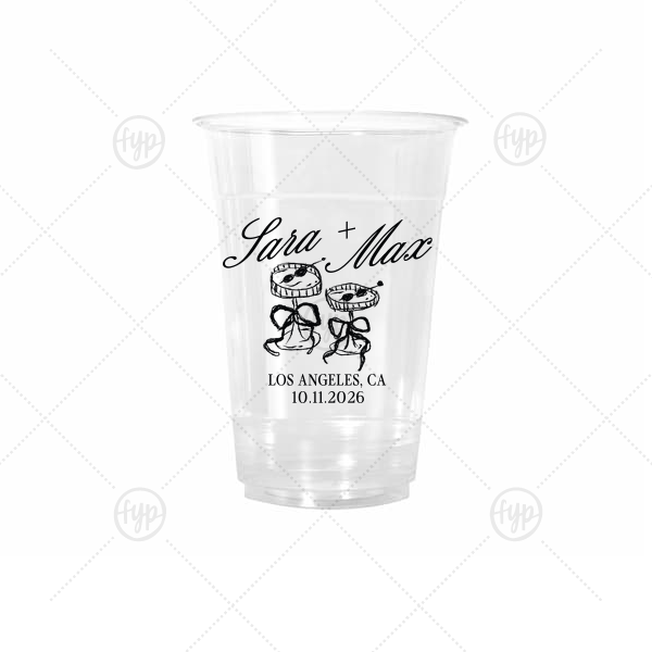 Wedding Glass & Bow Cup 16-oz. Cold Cup (Ink)