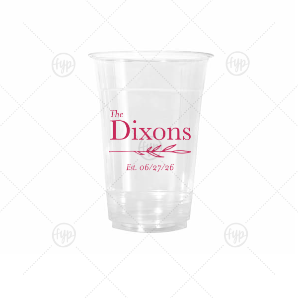 Family Name Flora Wedding Cup 16-oz. Cold Cup (Ink)