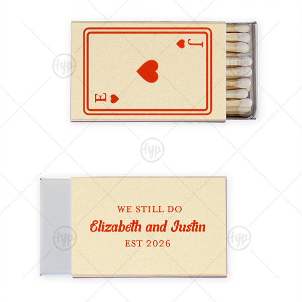 Heart Playing Card Anniversary Matchbox Classic Matchbox (Foil)