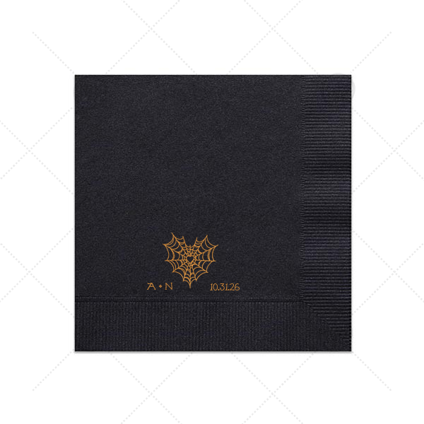 Web Heart Napkin Cocktail Napkin (Foil)