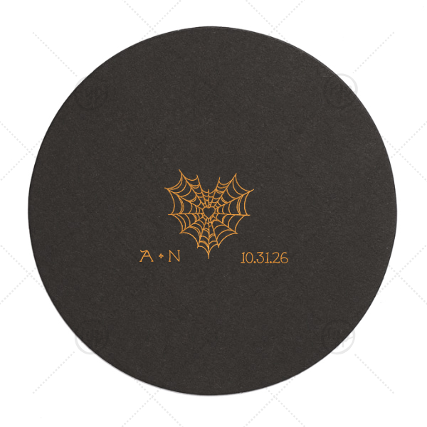 Web Heart Coaster Round Coaster (Foil)
