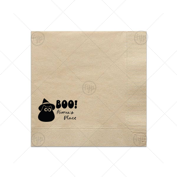 Witchy Cat Napkin Cocktail Napkin (Foil)