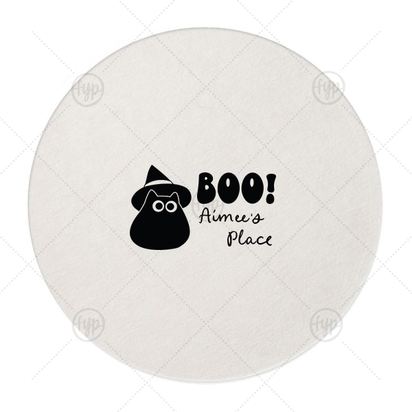 Witchy Cat Coaster Round Coaster (Foil)
