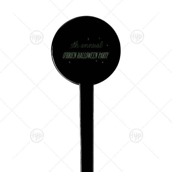 Spooky Spider Halloween Stir Stick Round Plastic Stir Stick (Foil)