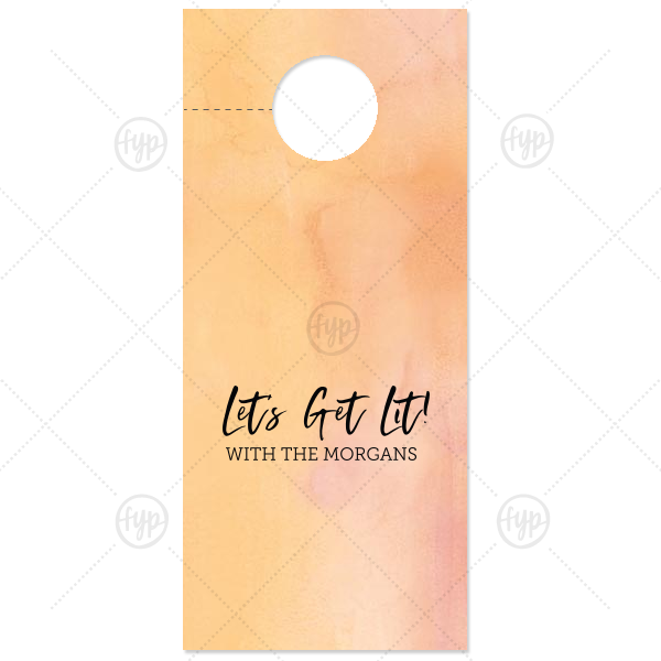 Let's Get Lit Pumpkin Door Hanger Door Hanger (Foil)