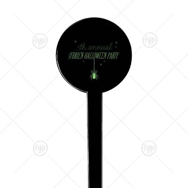 Spider Halloween Stir Stick Round Plastic Stir Stick (Foil)
