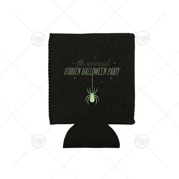 Spider Halloween Can Cooler Flat Can Cooler (Ink)