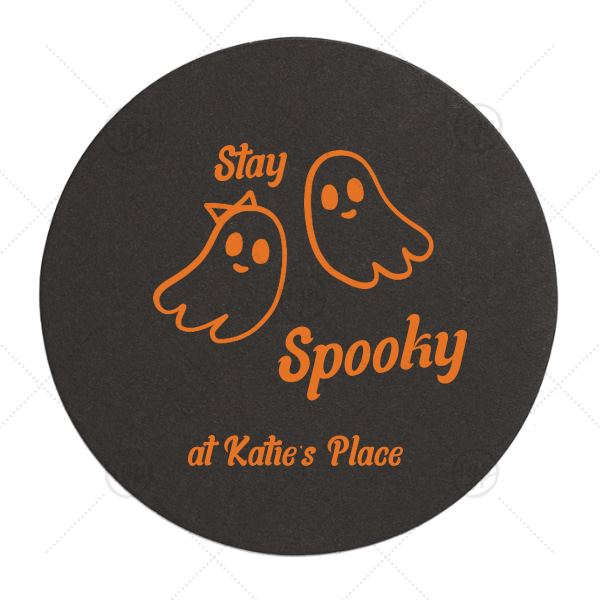 Groovy Halloween Coaster Round Coaster (Foil)