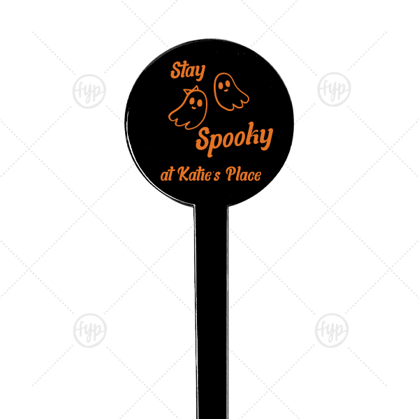Groovy Halloween Stir Stick Round Plastic Stir Stick (Foil)